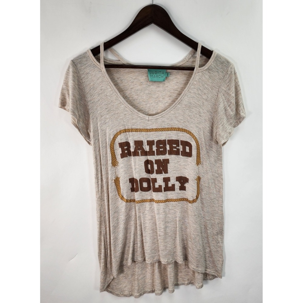 Judith March "Raised On Dolly" Shirt Women's S Scoop Neck Country Western